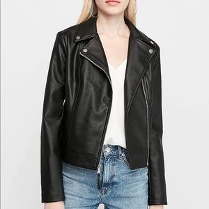 Express Leather Moto Jacket Women's Pitch Black